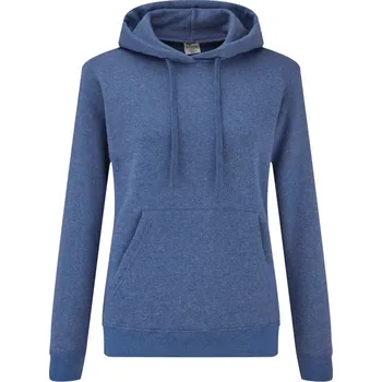 pracovní mikina Fruit of the Loom Mikina Classic Lady-Fit Hooded Sweat s kapucí, dámská COT162038t3805-retro heath 2XL Melír modrá retro