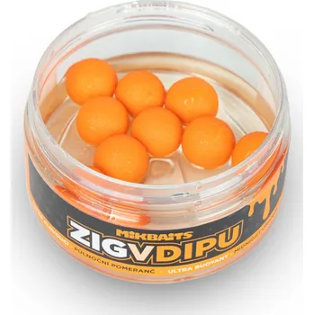 Nástraha Mikbaits - Zig ultra plovoucí v dipu / 15mm - Půlnoční Pomeranč