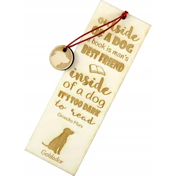 Doplněk ke knize Goldador - gravírovaná záložka do knihy se psem, jméno psa