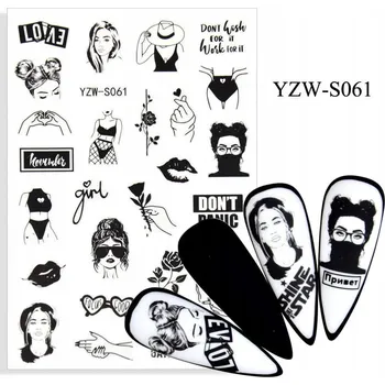 Samolepicí Samolepky na nehty s čárovou grafikou S061