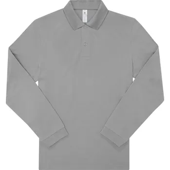 Pánské tričko B&C Polokošile B&C My Polo 180 LSL, dlouhý rukáv COT01U42562002-sport grey M Šedá sport
