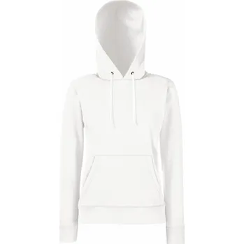 pracovní mikina Fruit of the Loom Mikina Classic Lady-Fit Hooded Sweat s kapucí, dámská COT16203800101-white S Bílá