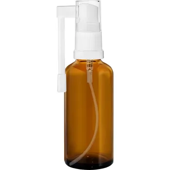 Láhev HNĚDÁ SKLENĚNÁ LAHVIČKA 50ML S ROZPRAŠOVAČEM NA KRK