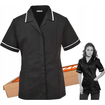 Kuchyňská zástěra Dámská tunika / kosmetická zástěra černá XS Kingsmill zástěra černá s plisováním