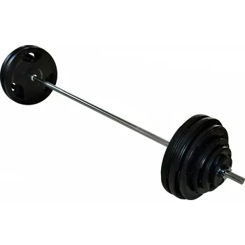 Nakládací činka s pogumovanými kotouči - 107 kg