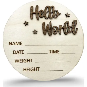 Žertovný předmět GRAVENO Dětská dekorace "Hello World"