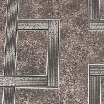 Tapeta HNĚDÁ VINYLOVÁ TAPETA GEOMETRICKÉ VZORY BETON