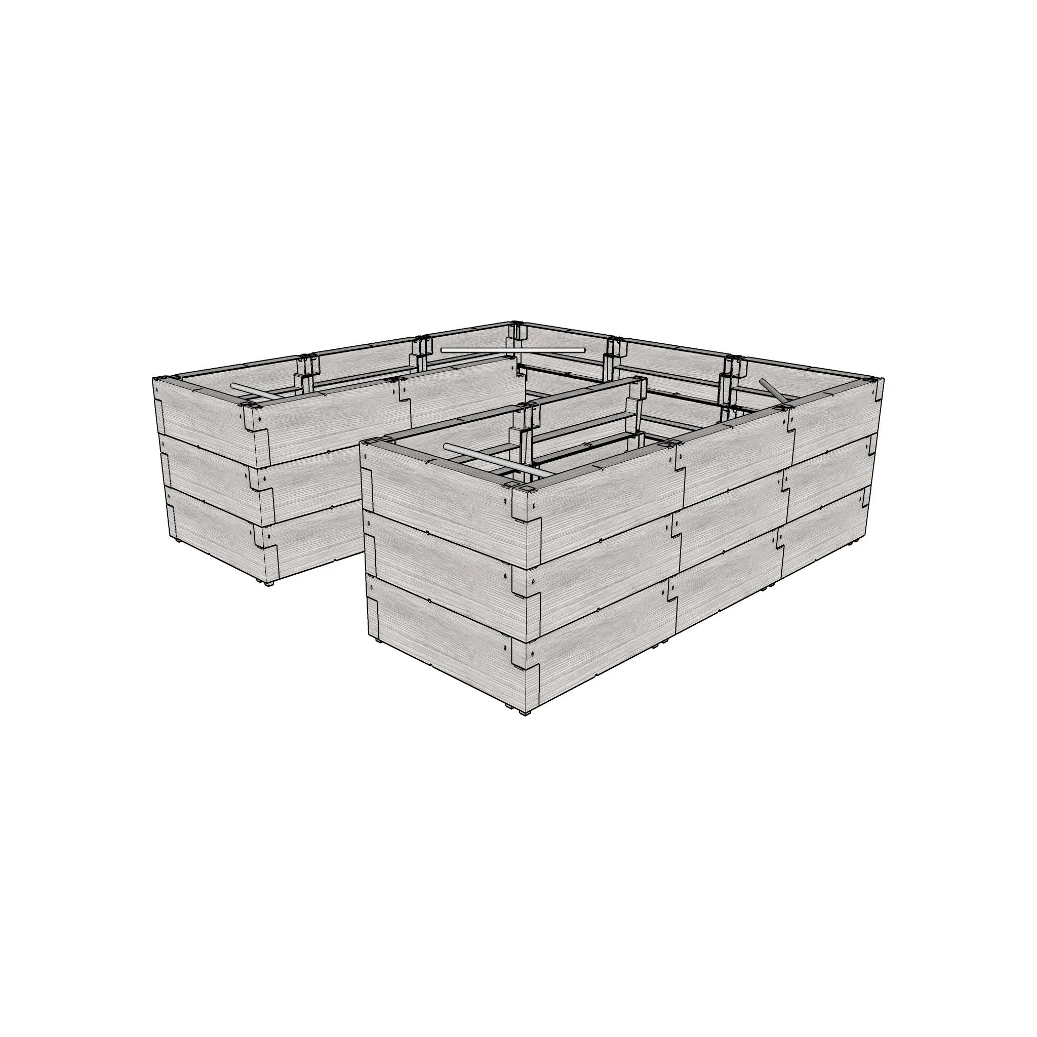 Fotografie 1 - Vyvýšený záhon Juwel Garden Timber Ergoline U Deep 185 x 185 x 60 cm