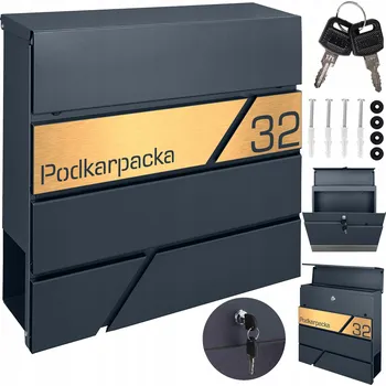 Poštovní schránka Poštovní schránka euroschránka, s vhozem, se schránkou na noviny M-TEC šedá