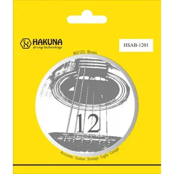 Strunný nástroj STRUNY PRO AKUSTICKOU KYTARU HAKUNA HSAB-1201LIGHT LEHKÉ 0.30-1.35