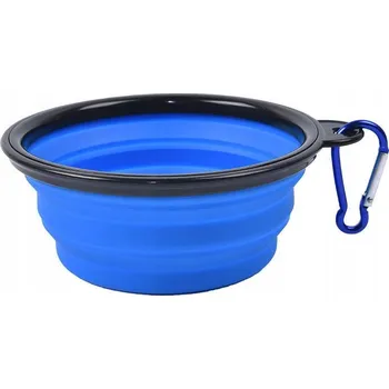 Miska pro psa Skládací silikonová miska pro psa Mersjo, modrá, 350 ml