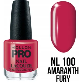 Přípravek na nehty 100. Amaranth Fury - Klasický lak na nehty s vytvrzujícím účinkem Hardening Nail Lacquer 15 ml - Mollon