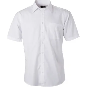 James & Nicholson Košile JN 680, popelínová, krátký rukáv COT02068000102-white M Bílá