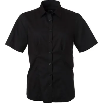Pánská košile James & Nicholson Košile JN 683, krátký rukáv, dámská COT02068300202-black M Černá