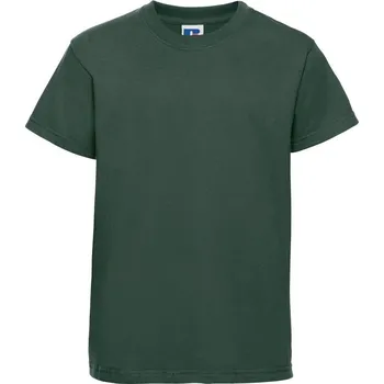 Chlapecké tričko Russell Dětské bavlněné tričko vyšší gramáže Authentic Barva: Zelená lahvová, Velikost: 4y 96(104