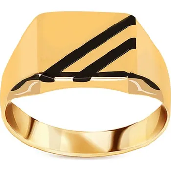 Prsten Zlatý pánský prsten s přírodním Onyx IZ22449 + dárkové balení LUXUS zdarma