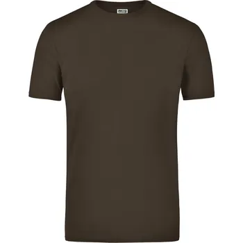 pracovní tričko James & Nicholson Tričko JN 55, elastické, krátký rukáv, pánské COT02005514503-brown L Hnědá