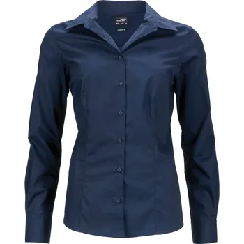 Pánská košile James & Nicholson Košile JN 641, popelínová, business, dlouhý rukáv, dámská COT02064100304-navy XL Navy