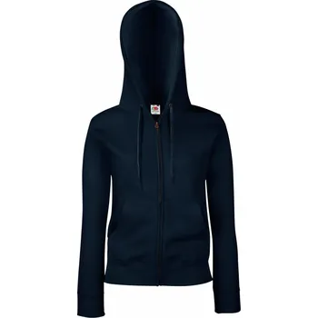 pracovní mikina Fruit of the Loom Mikina Premium Lady-Fit Hooded Jacket s kapucí na zip, dámská COT162118a3601-deep navy S Navy deep
