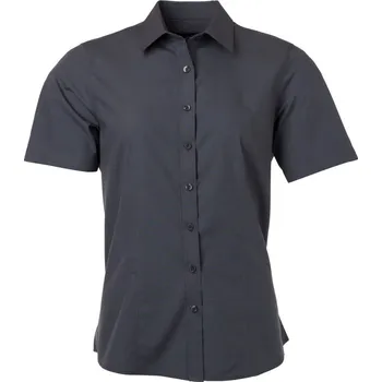 Pánská košile James & Nicholson Košile JN 679, popelínová, krátký rukáv, dámská COT02067902500-carbon XS Carbon