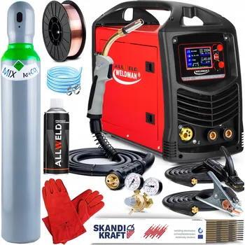 Svářečka INVERTOROVÁ SVÁŘEČKA WELDMAN MIG 235 LCD DUAL PULS MMA TIG ALU 3V1 (Svařování hliníku)