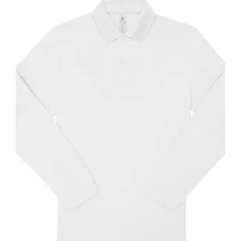B&C Polokošile B&C My Polo 180 LSL, dlouhý rukáv COT01U42500114-white Bílá 4XL