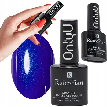 Přípravek na nehty KOBALTOVĚ MODRÝ HYBRIDNÍ LAK NA NEHTY SE TŘPYTKAMI UV LAK /L109