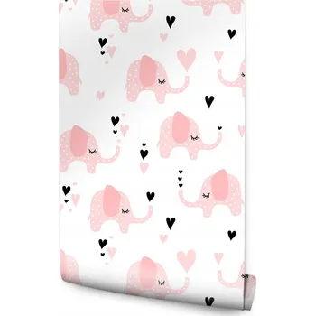 Fototapeta Tapeta pro děti - Sloni a Srdíčka /181606503