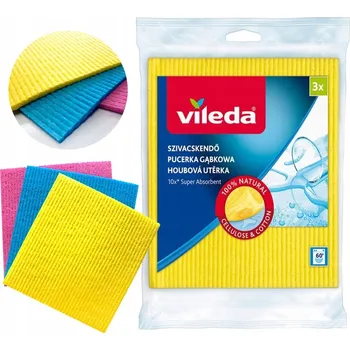 Utěrka Utěrka Vileda Houbový Univerzální Pucerka 3 Ks