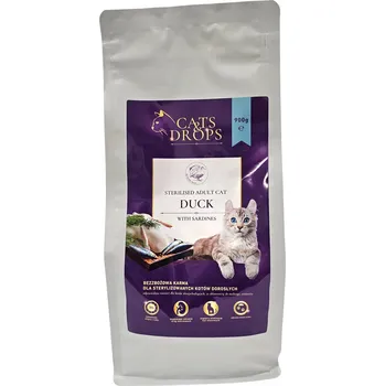 Krmivo pro kočku Cats&Drops Krmivo pro kočky s kachnou a sardinkami 900g