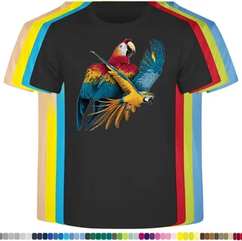 Dívčí tričko detske-levne-bavlnene-tricko-potisk-let-papousku Barva: Black -černá, velikost: 128