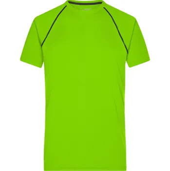 pracovní tričko James & Nicholson Tričko JN 496, funkční, krátký rukáv, pánské COT020496r0001-bright gree S Zelená jasná/černá