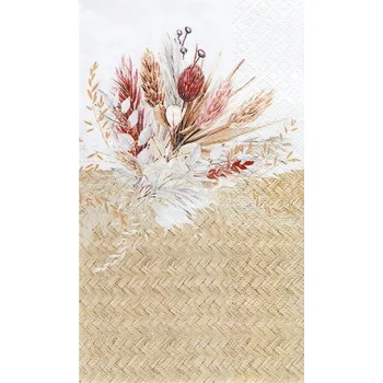 Papírový ubrousek UBROUSKY SUŠENÉ KVĚTINY TRÁVY BOHO PARTY 40X33 CM