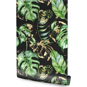 Fototapeta Akvarelová tapeta Tropické listy Příroda Dekorace