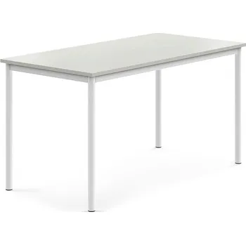 Zahradní stůl Stůl BORÅS, 1400x700x720 mm, bílé nohy, HPL deska, šedá