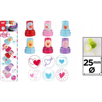 Dětské razítko Razítka pro děti Srdíčka 6 Ks