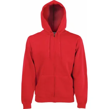 pracovní mikina Fruit of the Loom Mikina Classic Hooded Sweat Jacket s kapucí na zip COT16206200402-red M Červená