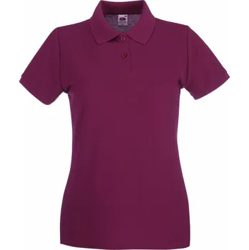 Pánské tričko Fruit of the Loom Polokošile Lady-Fit Premium Polo, krátký rukáv, dámská COT16303037005-burgundy 2XL Burgundová