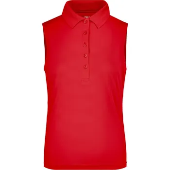 Pánské tričko James & Nicholson Polokošile JN 575, bez rukávu, dámská COT02057500402-red M Červená