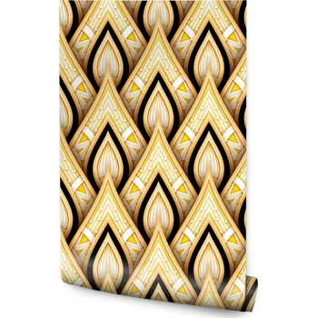 Tapeta Tapeta do obývacího pokoje ŽLUTÁ Ornamenty Abstrakce Dekorace