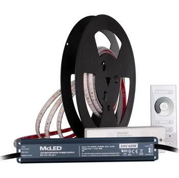 LED páska 3.A. Sestava LED pásek do sauny UWW 5m (+50cm kabel) + trafo + stmívání (ovladač, přijímač)