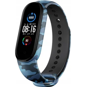 Řemínek na hodinky ŘEMÍNEK náramek pro Xiaomi Mi Band 5 a 6 MASKÁČOVÝ modrý