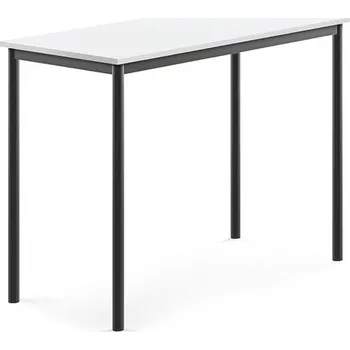 Jídelní stůl Stůl BORÅS, 1200x600x900 mm, antracitově šedé nohy, HPL deska, bílá