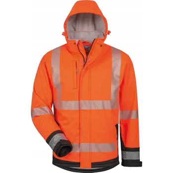 Moto bunda Výstražná bunda Lukas softshell velikost XL oranžovo-černá