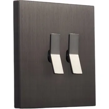 vypínač Kovový dvojitý schodišťový vypínač čtvercový bronzový Togglica Deuce