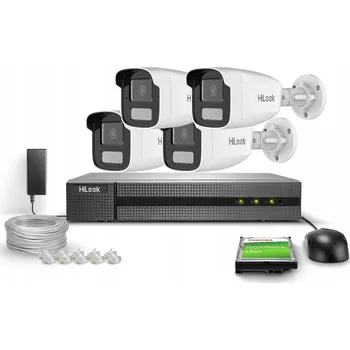 Bezpečnostní kamera Monitorovací sada 4x IPCAM-B2-50DL FullHD Dual-Light 50m HiLook