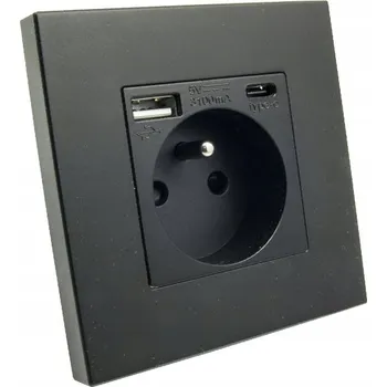 Elektrická zásuvka Elektrická Zásuvka , USB nástěnná B-line černá