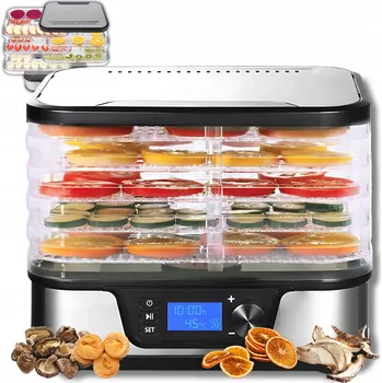 Sušička potravin VELKÁ A VÝKONNÁ SUŠIČKA NA HOUBY, OVOCE A ZELENINY S ČASOVAČEM, TERMOOBĚHEM A DISPLEJEM