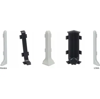 soklová lišta Spojka, vnitřní roh, vnější roh, levá koncovka, pravá koncovka Cezar PVC 12 x 100 délka 1 cm šedá