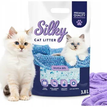 Podestýlka pro kočku Silikonové stelivo pro kočky bezprašná SILKY 3,8 l